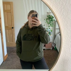 North Face army green sweatshirt